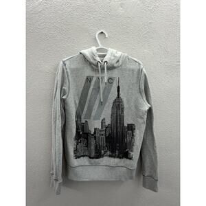 Brooklyn Calling NYC Womens Sweatshirt Size Small Gray Graphic Hooded Pullover